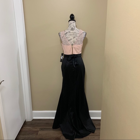 Jump 2pc Ruched Bow Back Pink Amd Black Mermaid Dress Size 5/6 - Picture 11 of 15